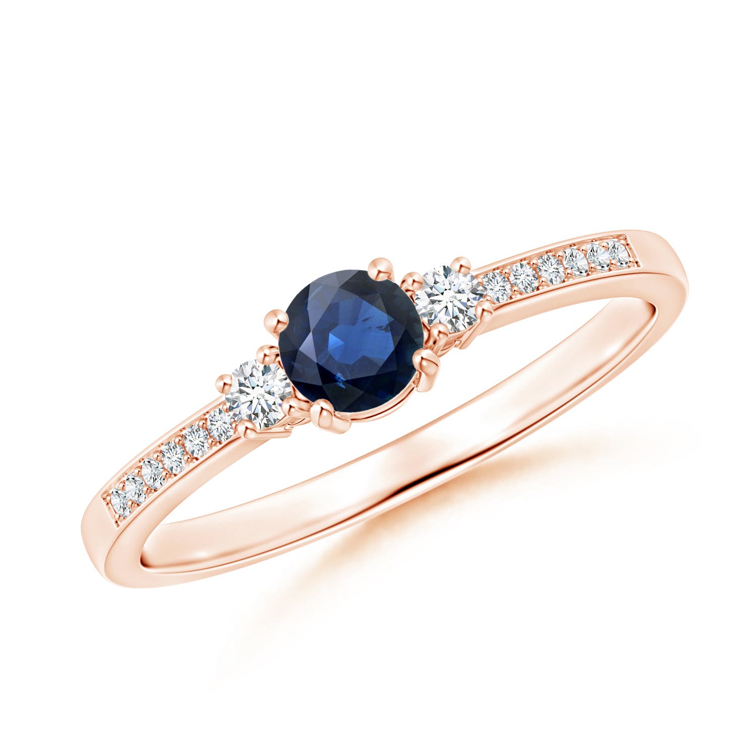 AA - Blue Sapphire / 0.46 CT / 14 KT Rose Gold