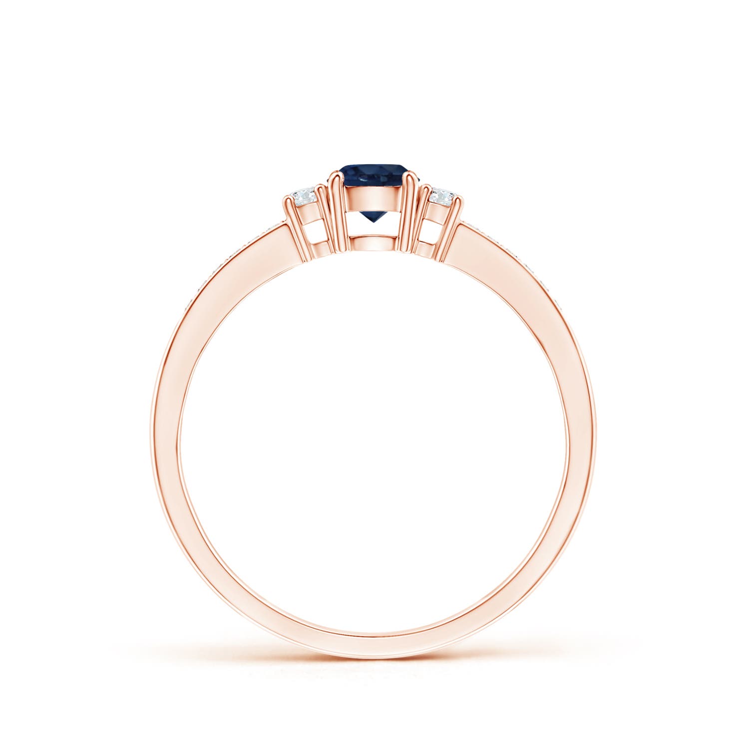 AA - Blue Sapphire / 0.46 CT / 14 KT Rose Gold