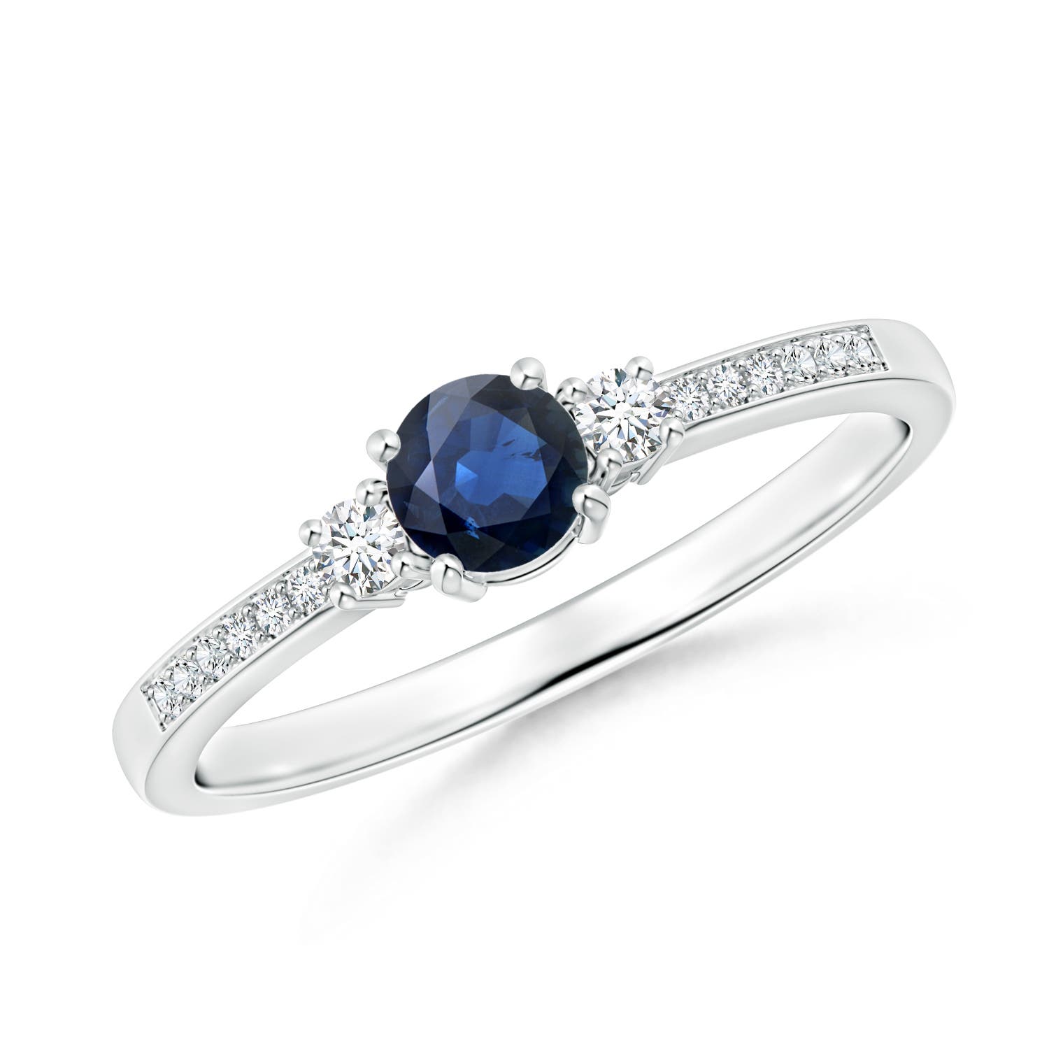 AA - Blue Sapphire / 0.46 CT / 14 KT White Gold