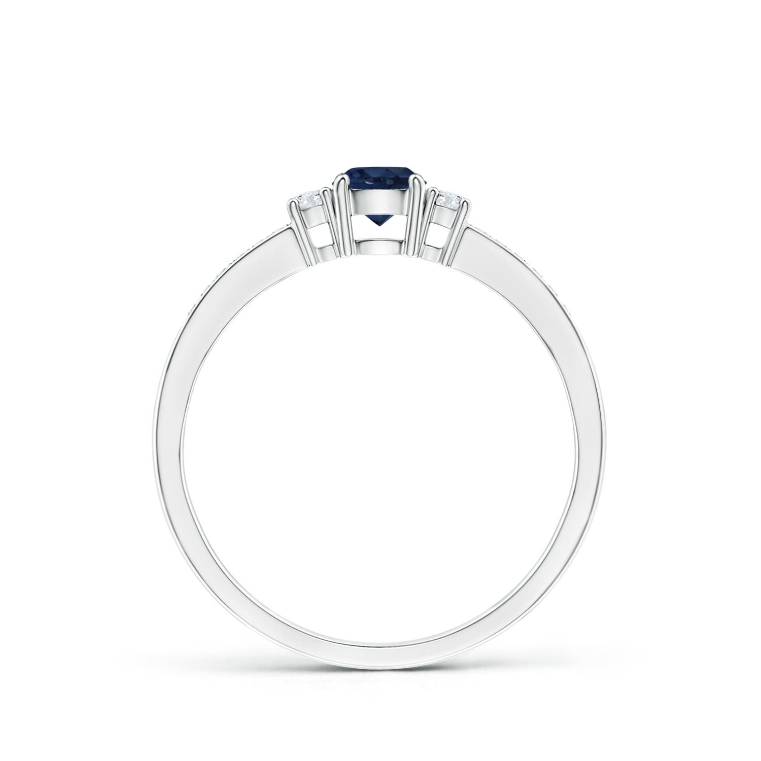 AA - Blue Sapphire / 0.46 CT / 14 KT White Gold