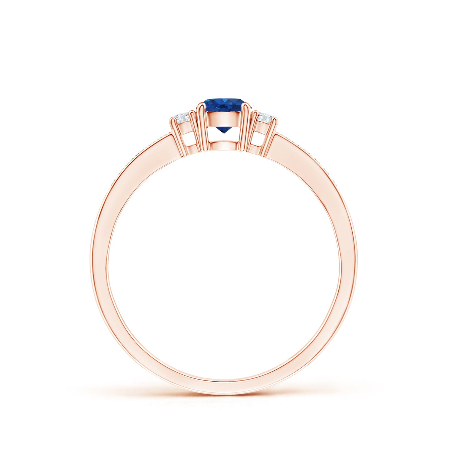 AAA - Blue Sapphire / 0.46 CT / 14 KT Rose Gold