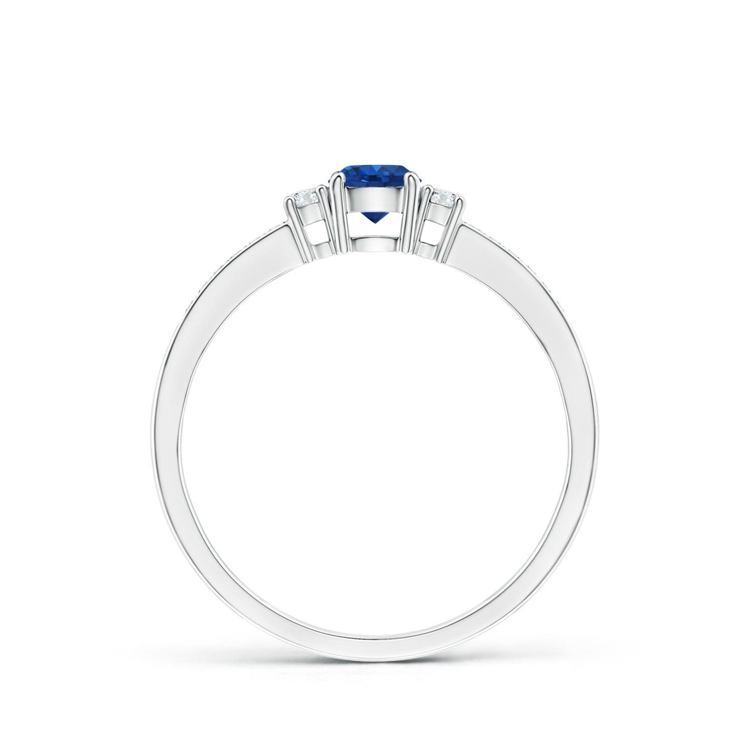 AAA - Blue Sapphire / 0.46 CT / 14 KT White Gold