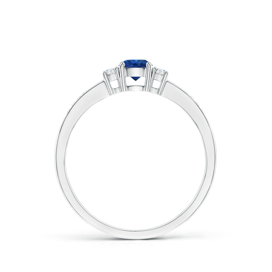 4mm AAA Classic Three Stone Blue Sapphire and Diamond Ring in White Gold side 199