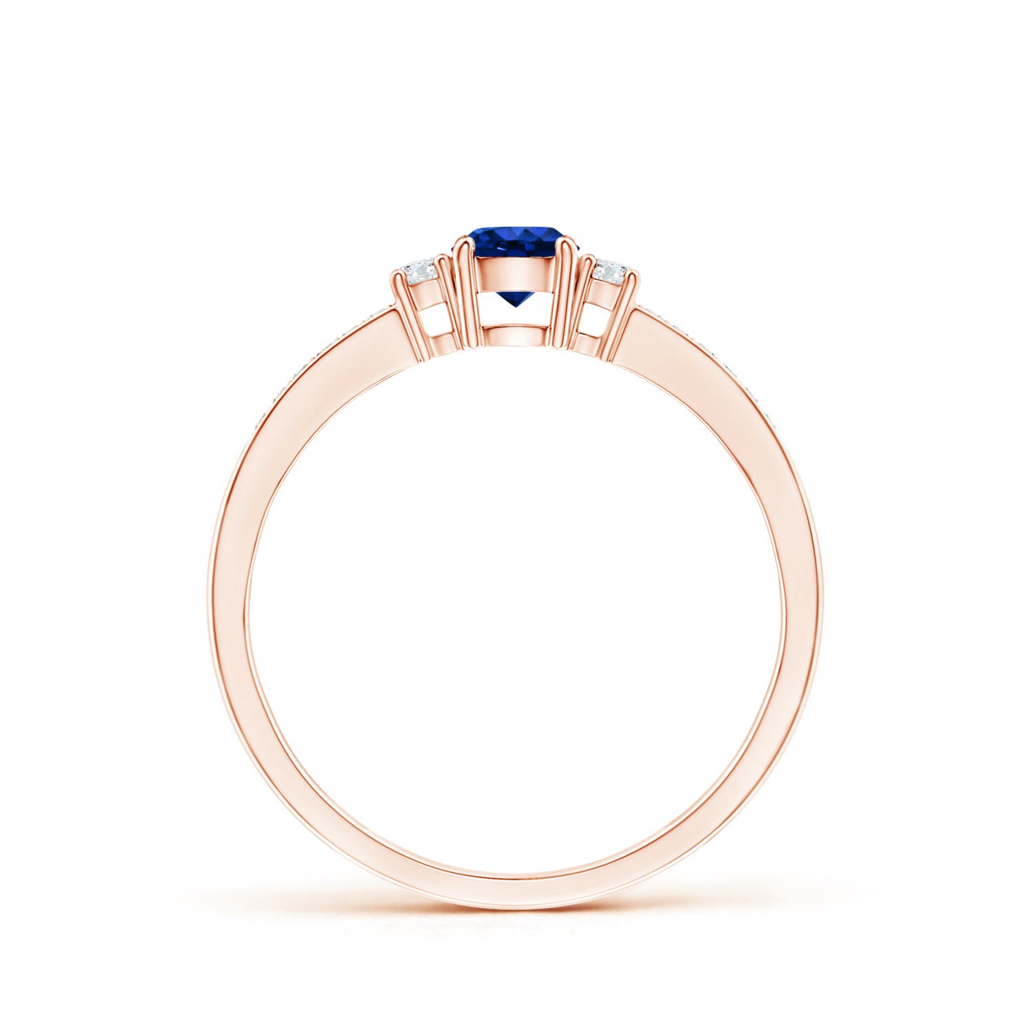 AAAA - Blue Sapphire / 0.46 CT / 14 KT Rose Gold