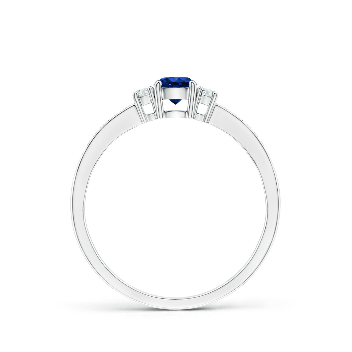 AAAA - Blue Sapphire / 0.46 CT / 14 KT White Gold