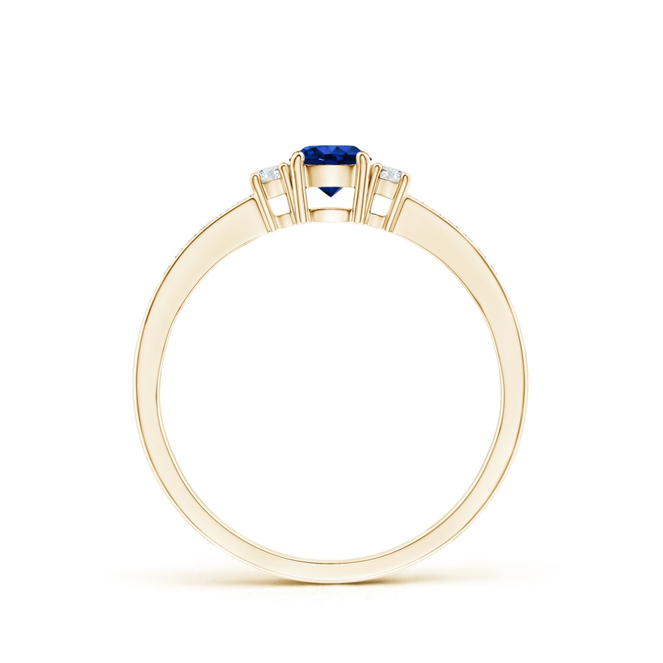 4mm Lab-Grown Classic Three Stone Blue Sapphire and Diamond Ring in Yellow Gold side 199