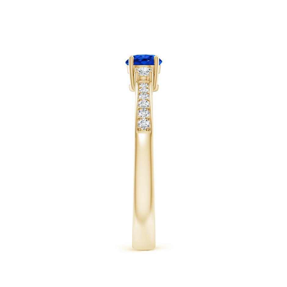 4mm Lab-Grown Classic Three Stone Blue Sapphire and Diamond Ring in Yellow Gold side 299
