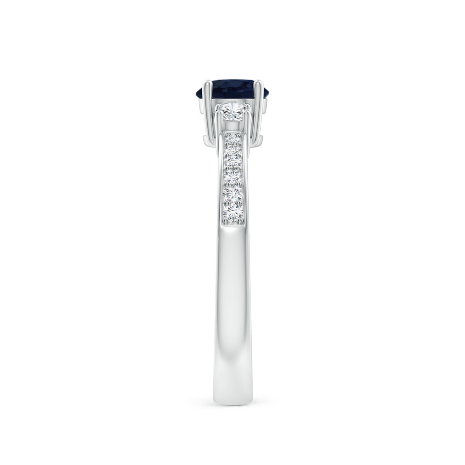 5mm A Classic Three Stone Blue Sapphire and Diamond Ring in P950 Platinum side 299