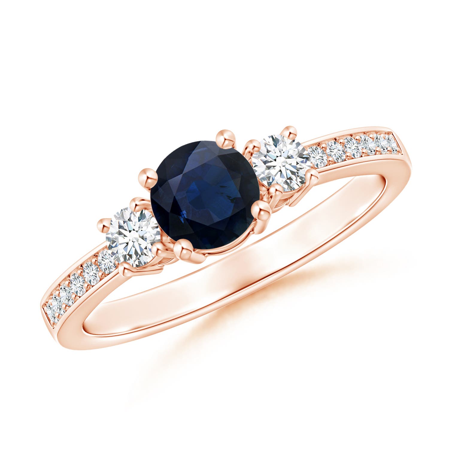 A - Blue Sapphire / 0.81 CT / 14 KT Rose Gold