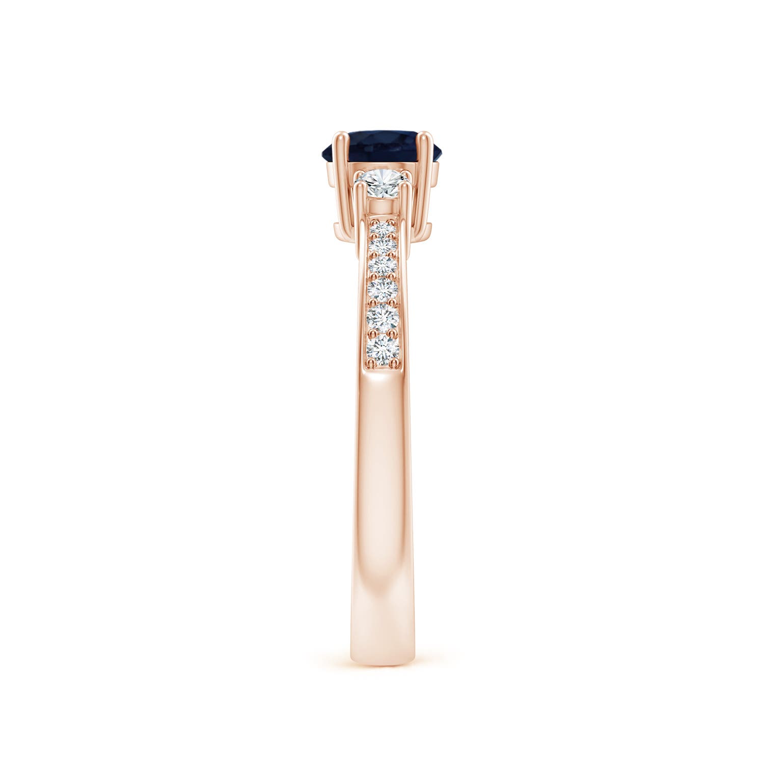 A - Blue Sapphire / 0.81 CT / 14 KT Rose Gold