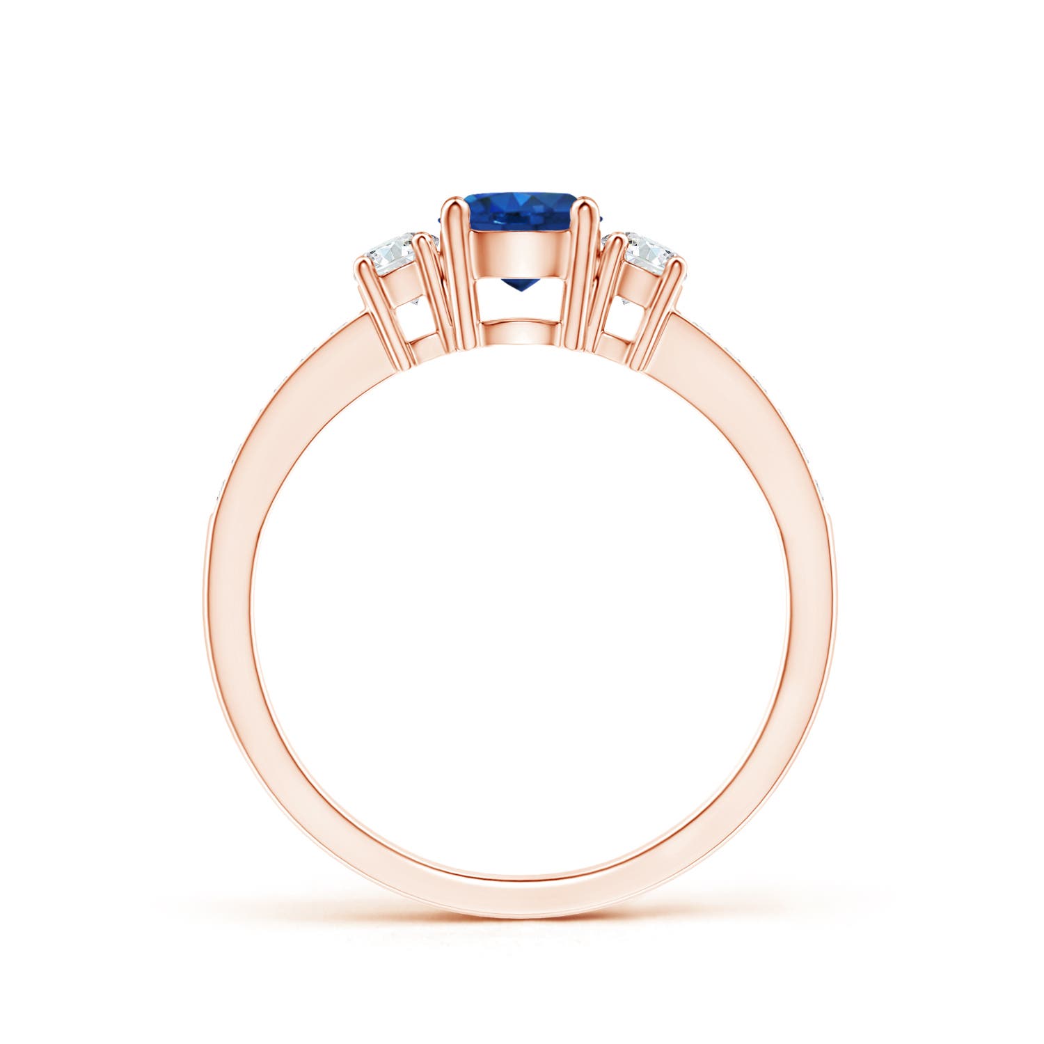 AAA - Blue Sapphire / 0.81 CT / 14 KT Rose Gold