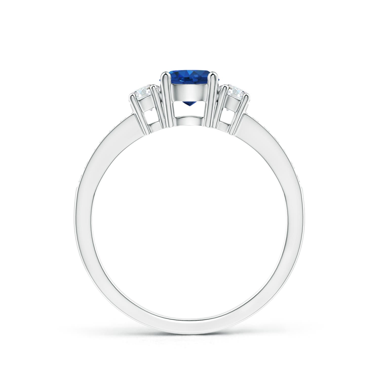 AAA - Blue Sapphire / 0.81 CT / 14 KT White Gold