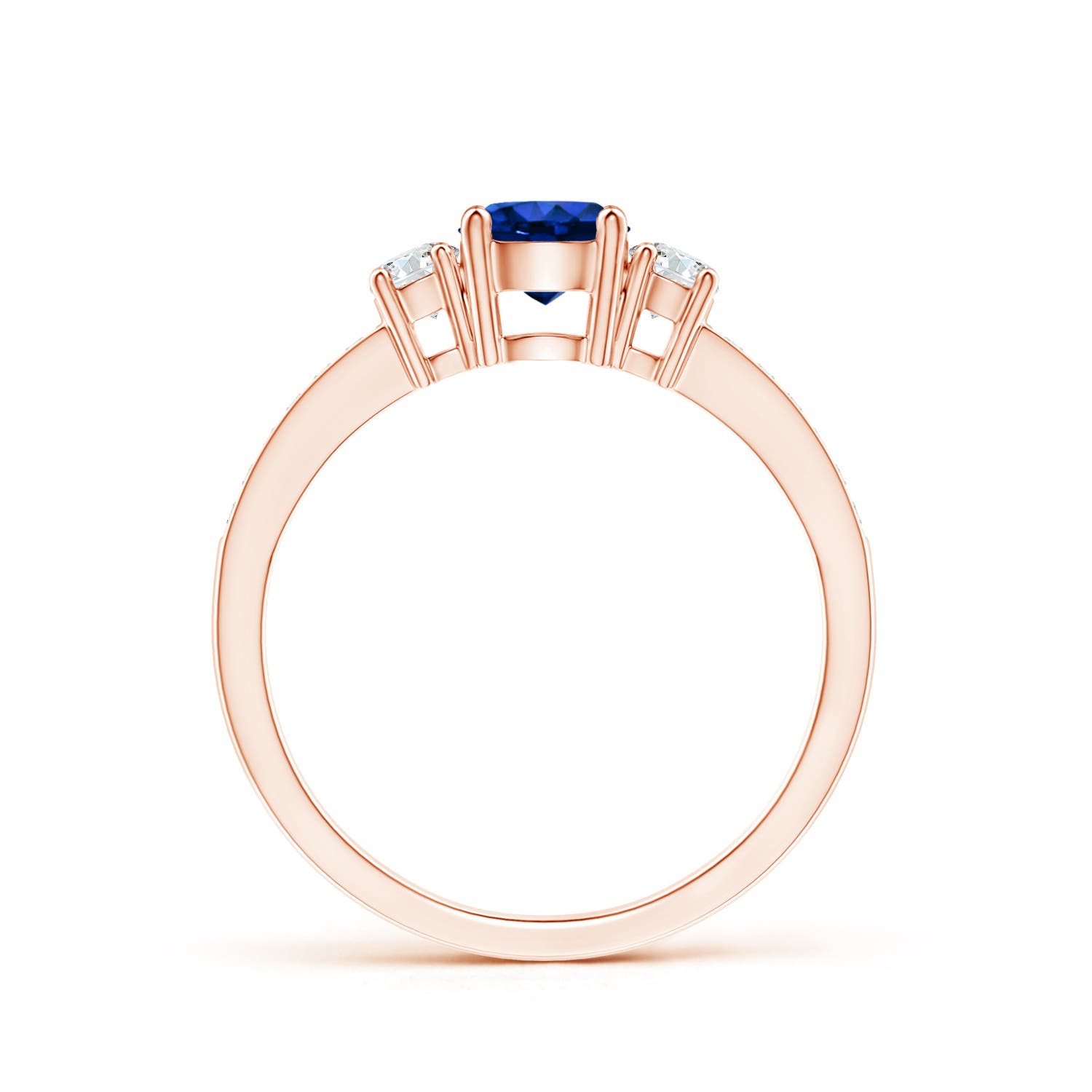 AAAA - Blue Sapphire / 0.81 CT / 14 KT Rose Gold