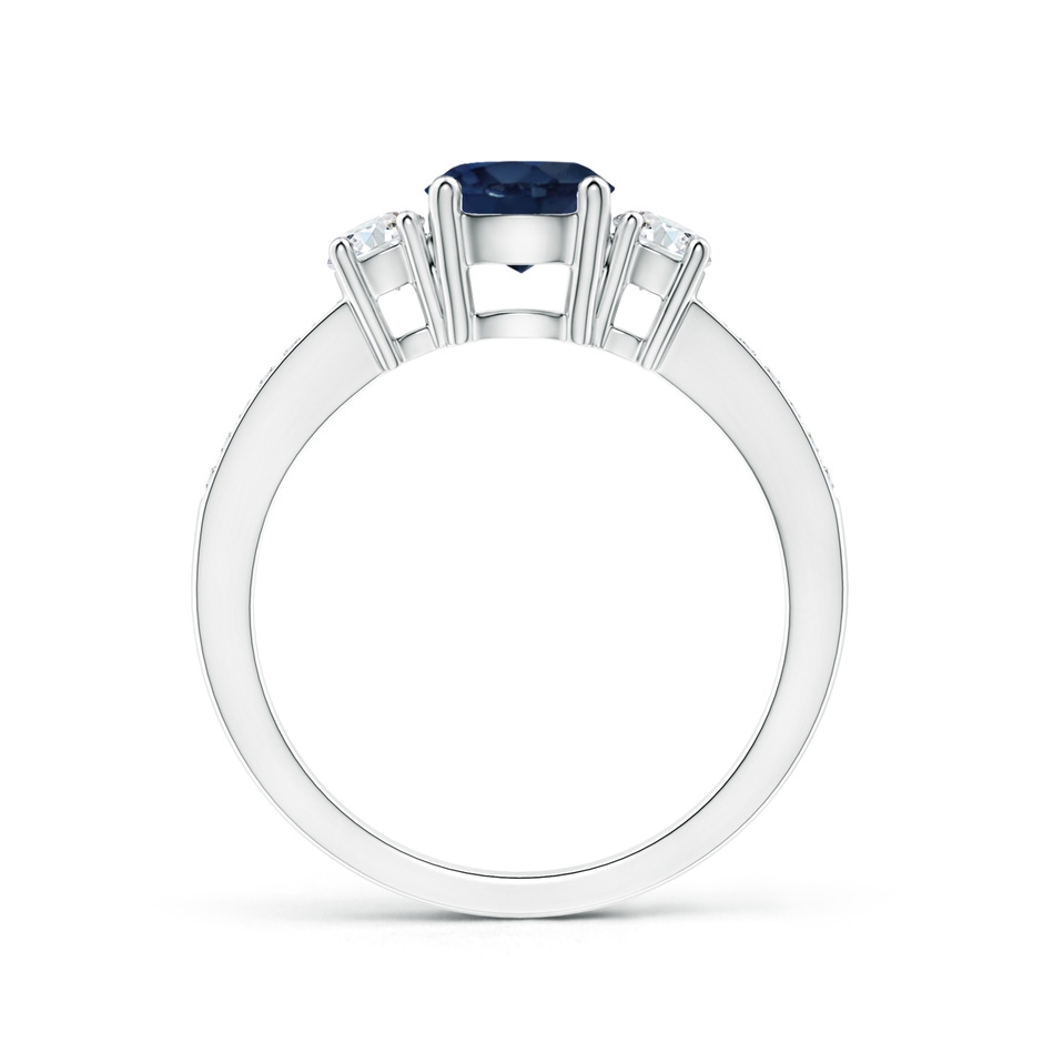 6mm AA Classic Three Stone Blue Sapphire and Diamond Ring in P950 Platinum side 199