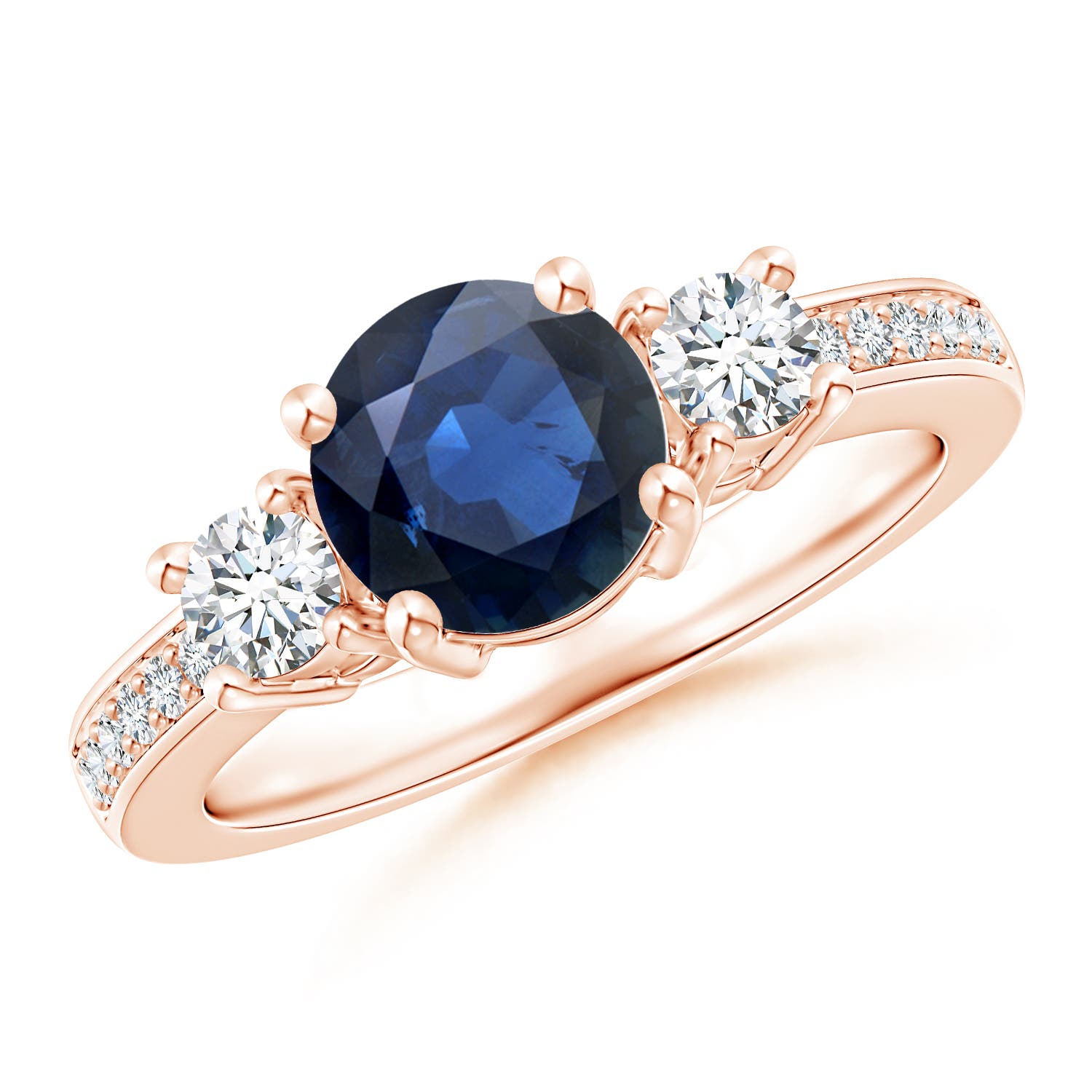 AA - Blue Sapphire / 2.04 CT / 14 KT Rose Gold