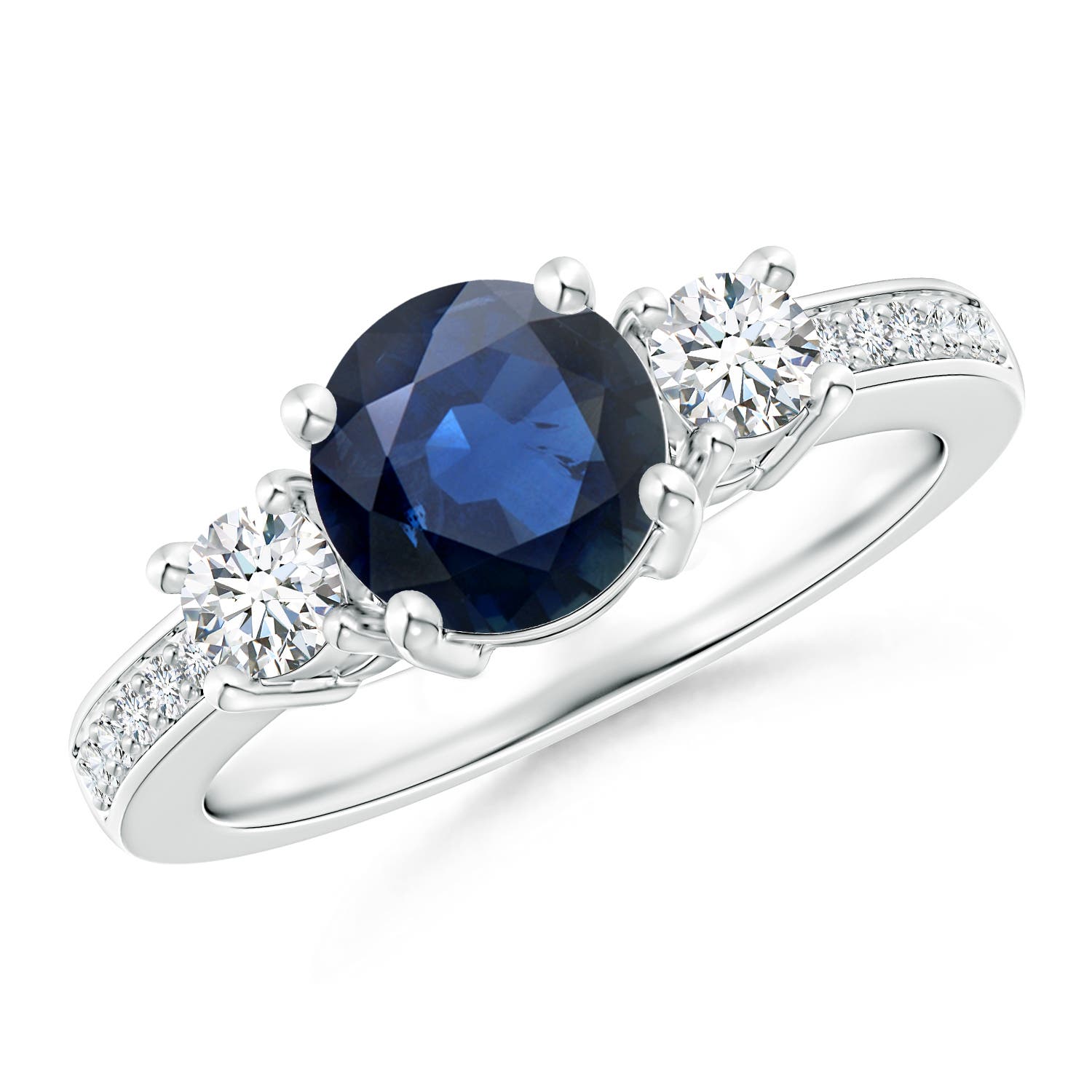 AA - Blue Sapphire / 2.04 CT / 14 KT White Gold