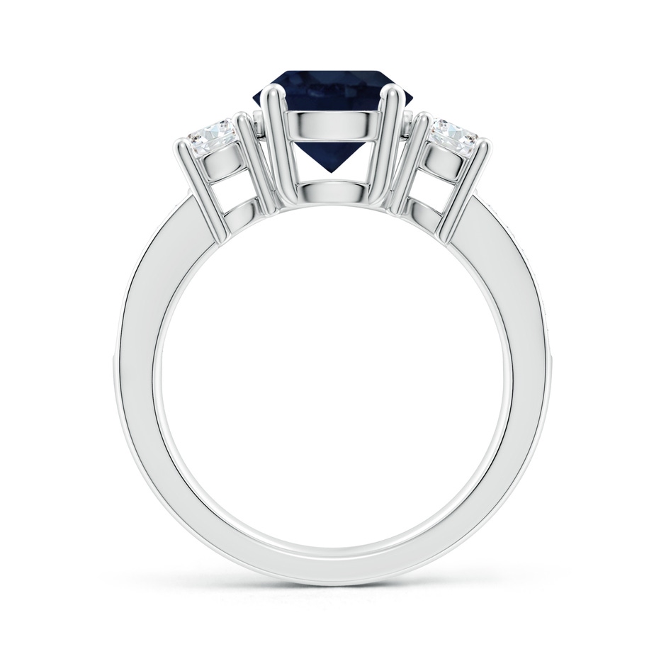 8mm A Classic Three Stone Blue Sapphire and Diamond Ring in White Gold side 199