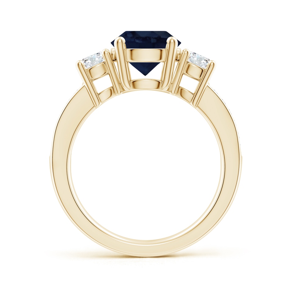 8mm A Classic Three Stone Blue Sapphire and Diamond Ring in Yellow Gold side 199