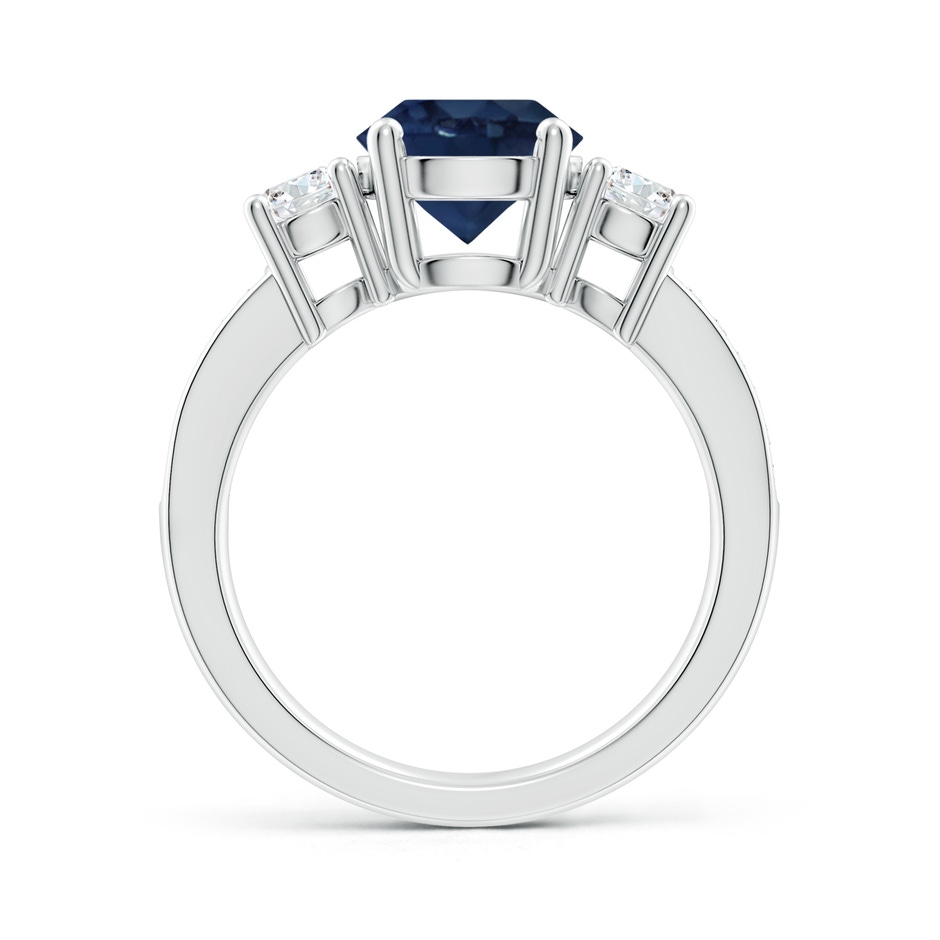 8mm AA Classic Three Stone Blue Sapphire and Diamond Ring in P950 Platinum side 199
