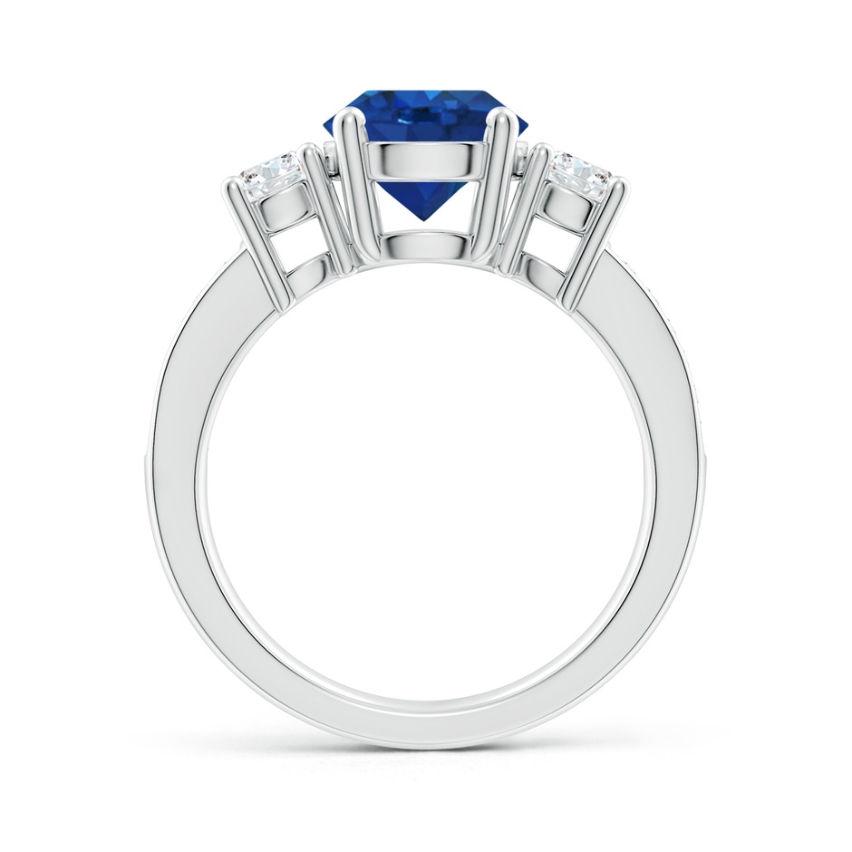 8mm AAA Classic Three Stone Blue Sapphire and Diamond Ring in White Gold side 199