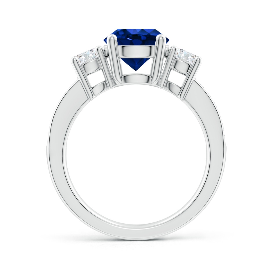 8mm Lab-Grown Classic Three Stone Blue Sapphire and Diamond Ring in White Gold side 199