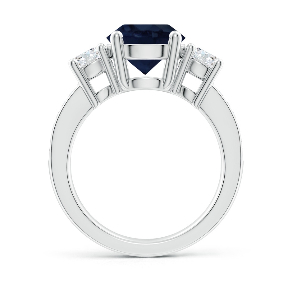 9mm A Classic Three Stone Blue Sapphire and Diamond Ring in P950 Platinum side 199