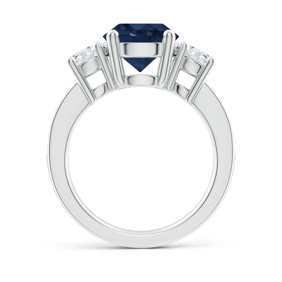 9mm AA Classic Three Stone Blue Sapphire and Diamond Ring in P950 Platinum side 199