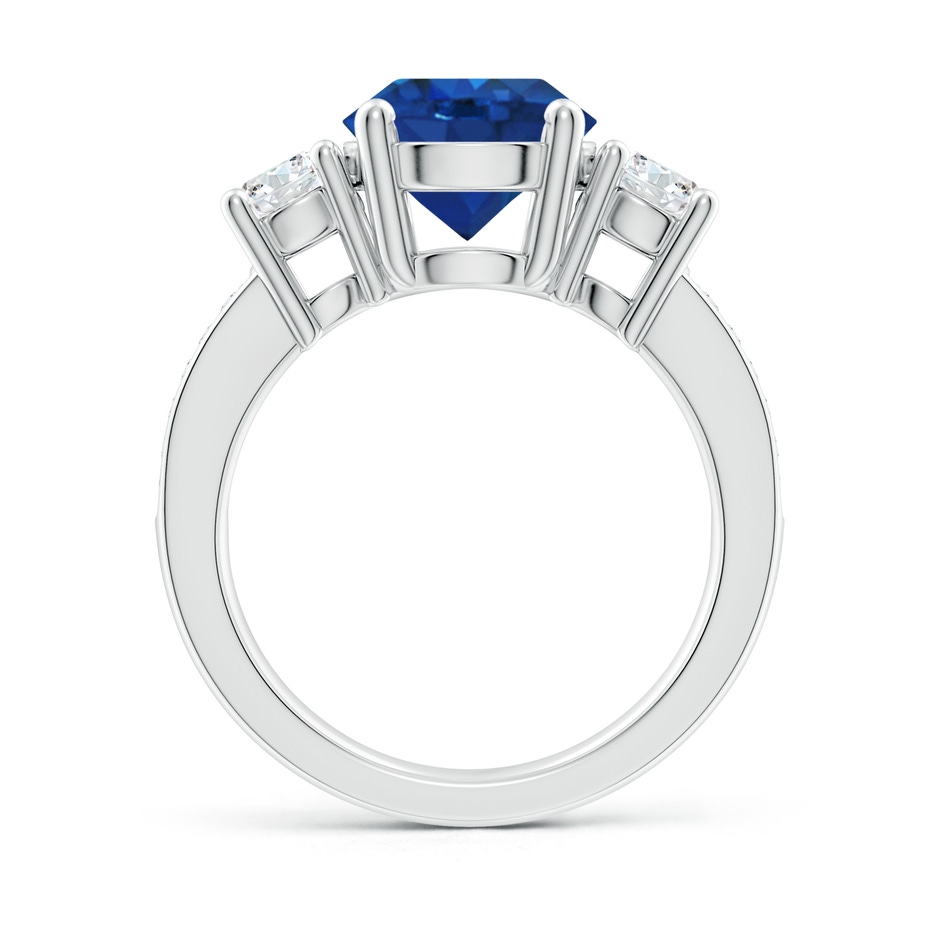 9mm AAA Classic Three Stone Blue Sapphire and Diamond Ring in White Gold side 199