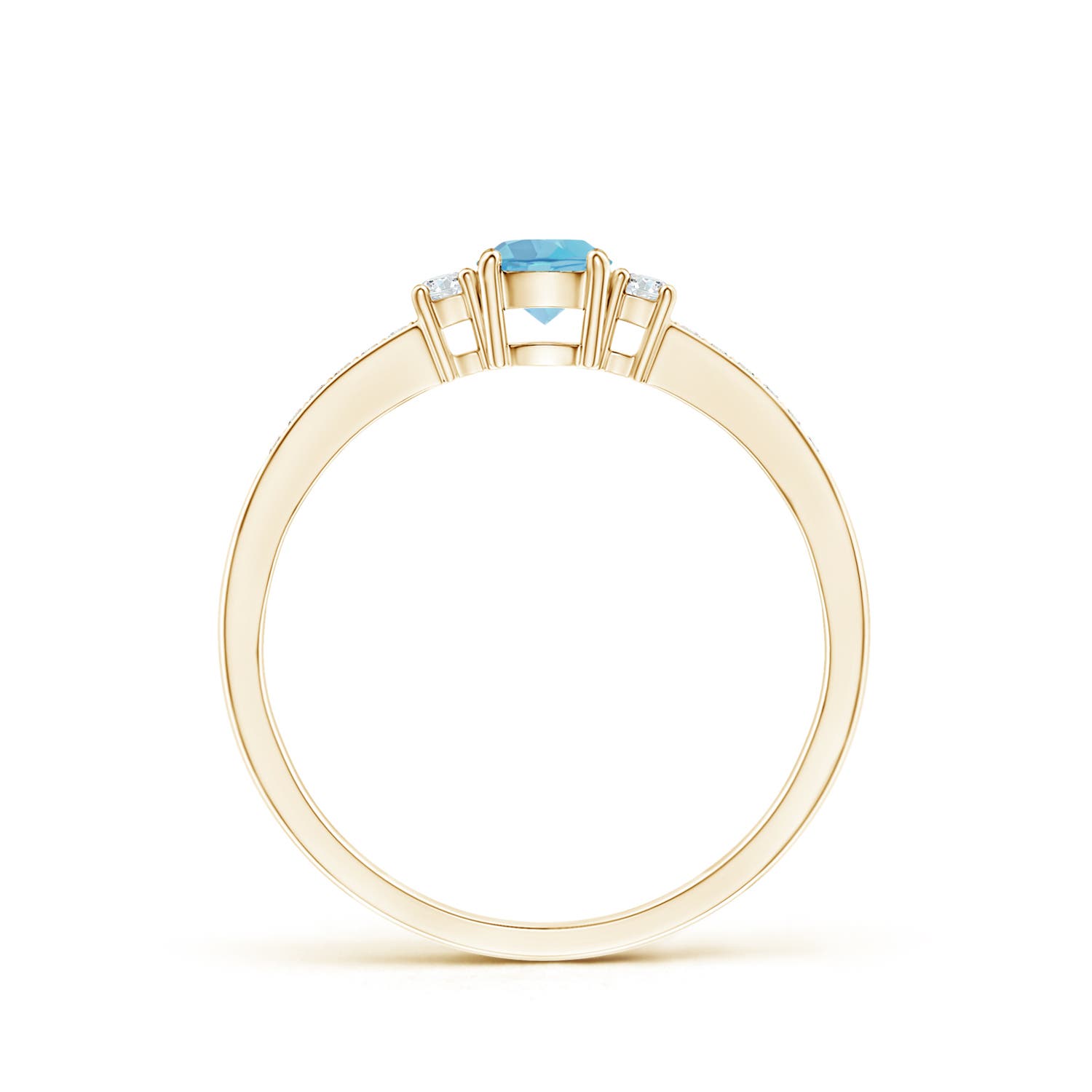 A - Swiss Blue Topaz / 0.45 CT / 14 KT Yellow Gold