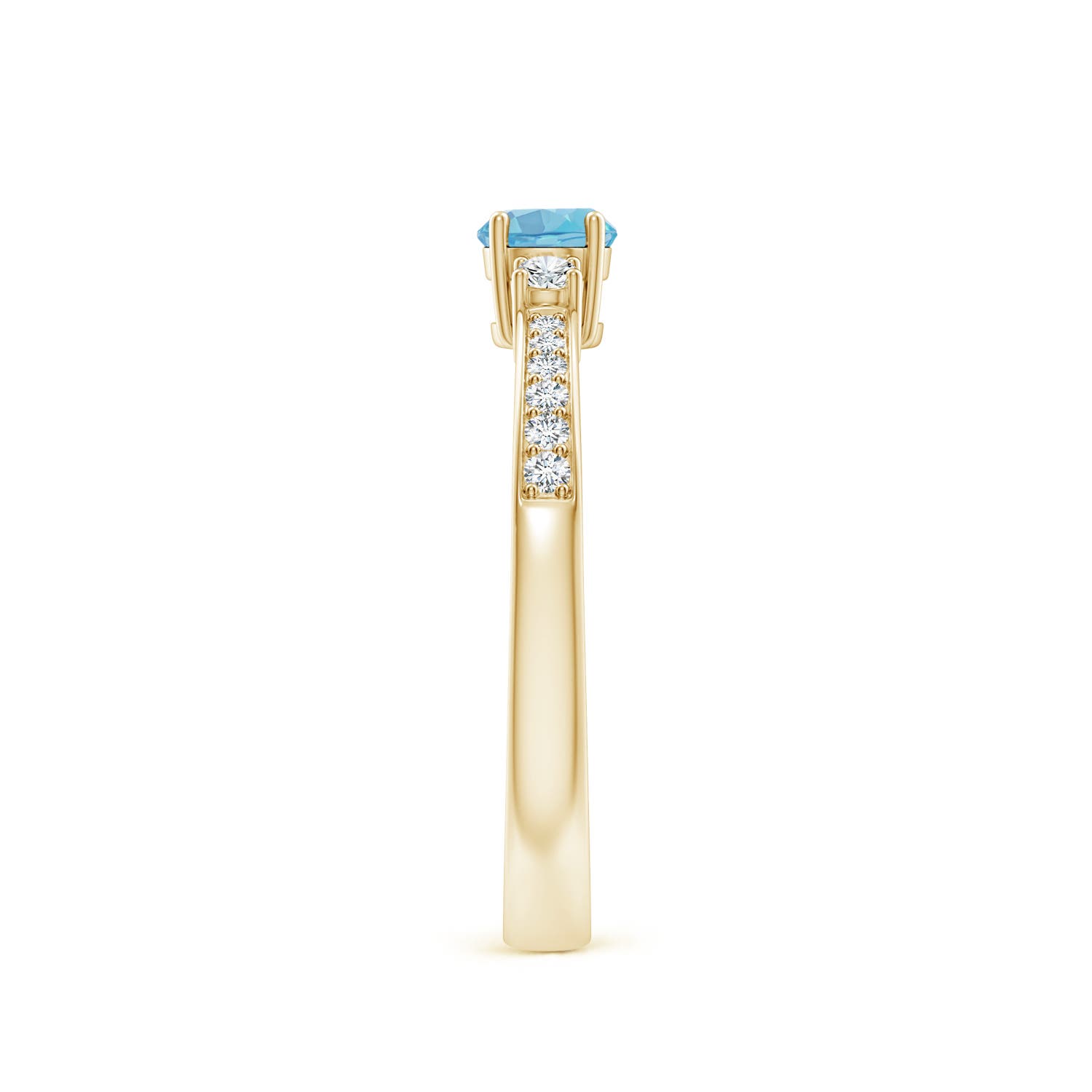 A - Swiss Blue Topaz / 0.45 CT / 14 KT Yellow Gold