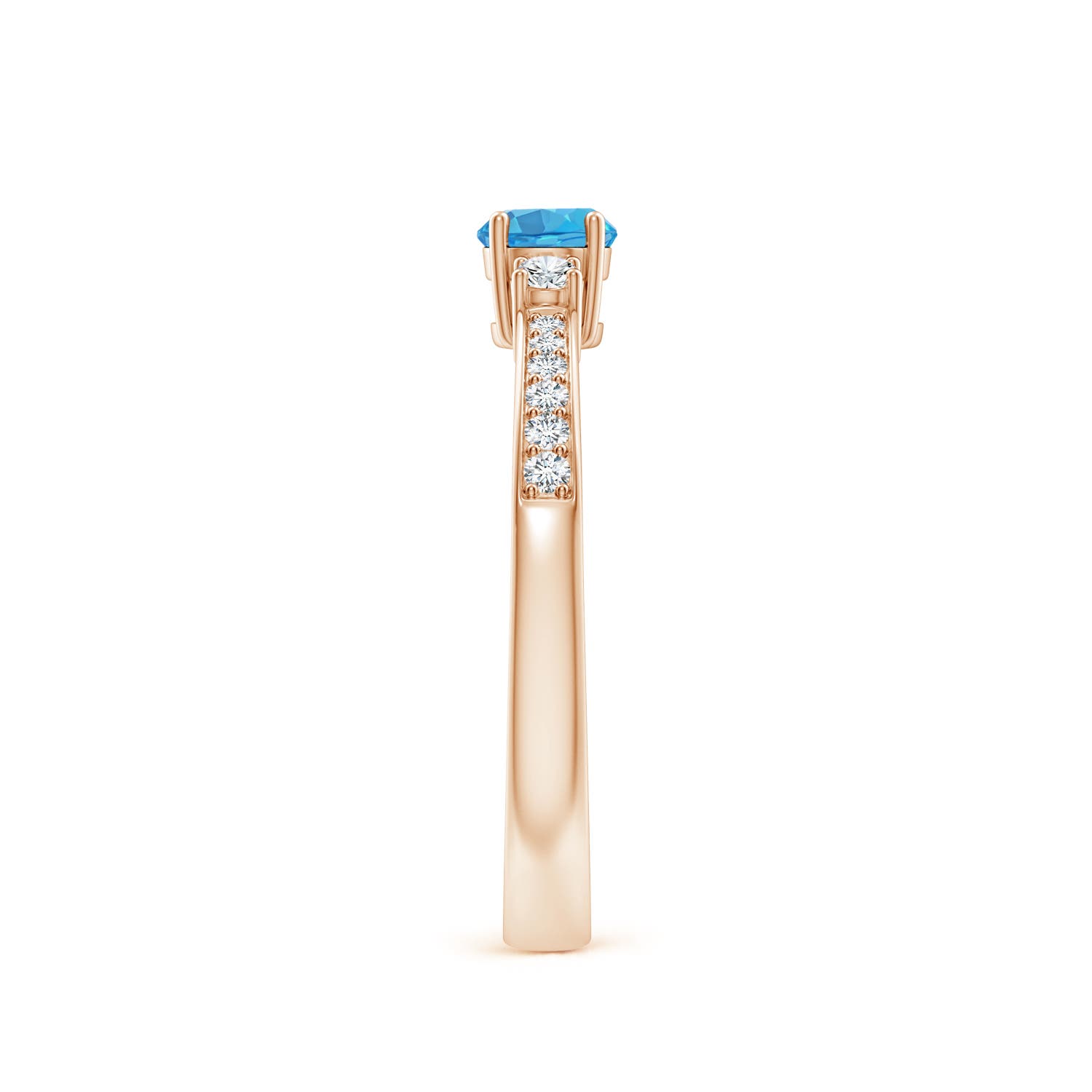 AA - Swiss Blue Topaz / 0.45 CT / 14 KT Rose Gold