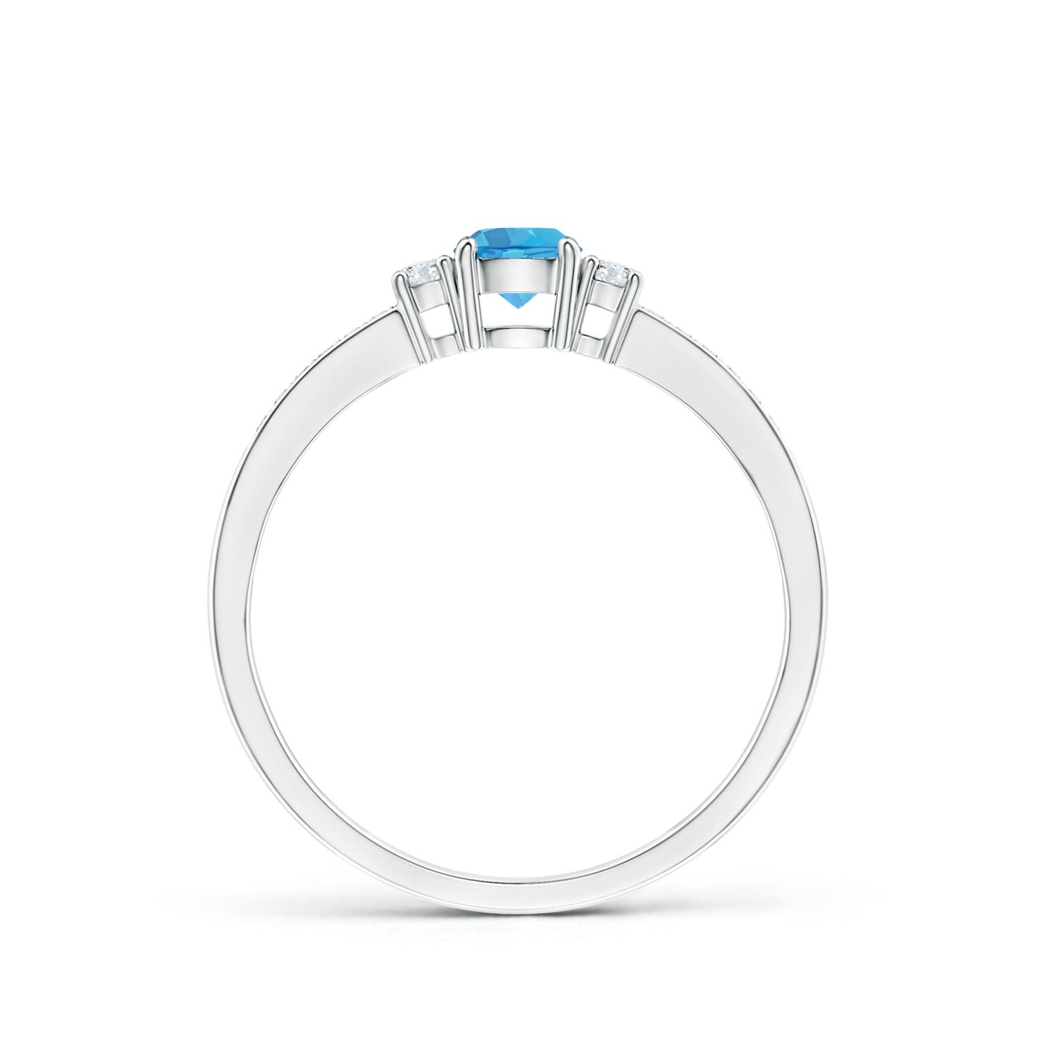 AA - Swiss Blue Topaz / 0.45 CT / 14 KT White Gold