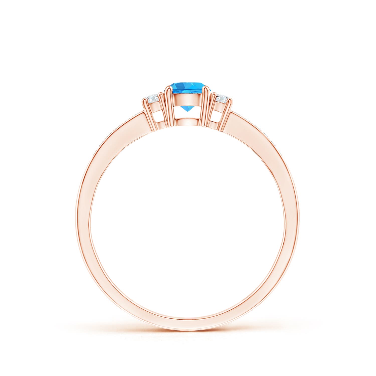 AAA - Swiss Blue Topaz / 0.45 CT / 14 KT Rose Gold