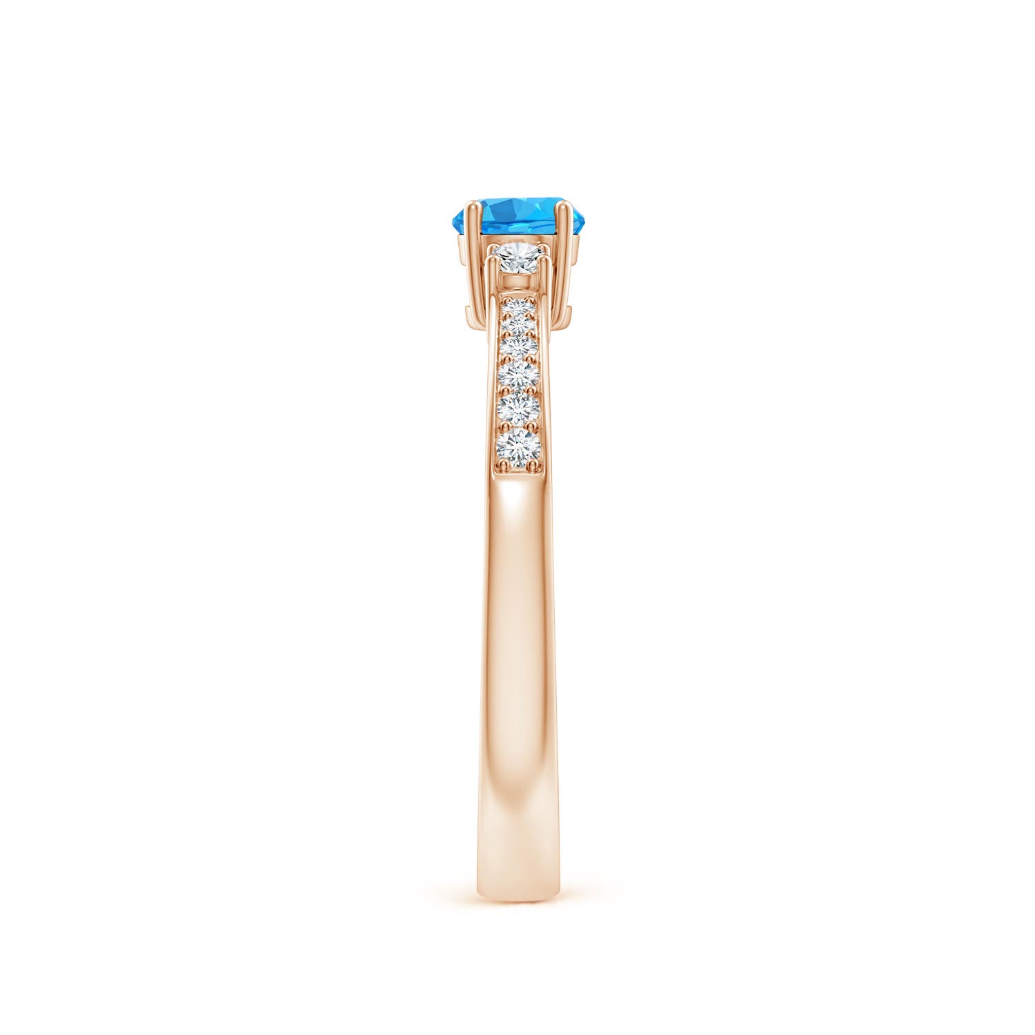 AAA - Swiss Blue Topaz / 0.45 CT / 14 KT Rose Gold