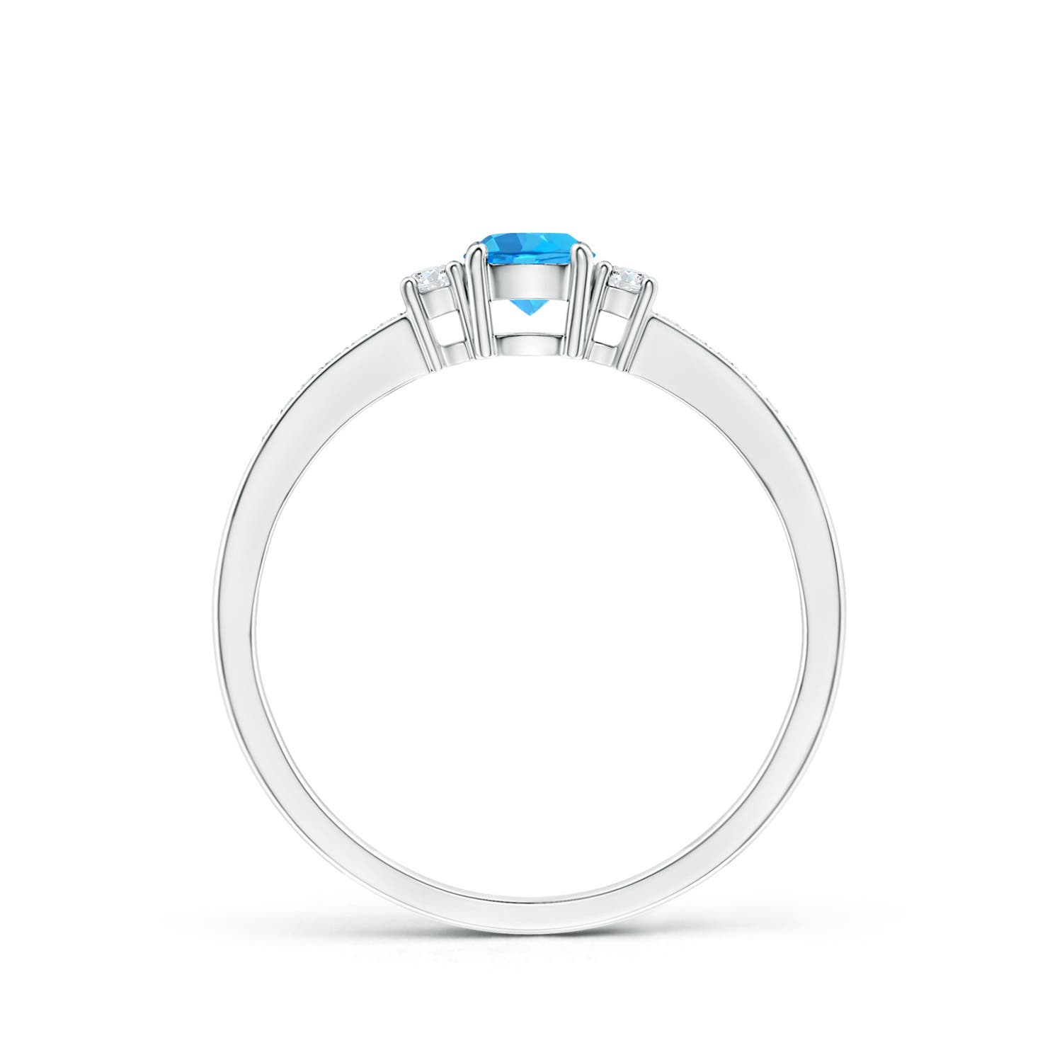 AAA - Swiss Blue Topaz / 0.45 CT / 14 KT White Gold