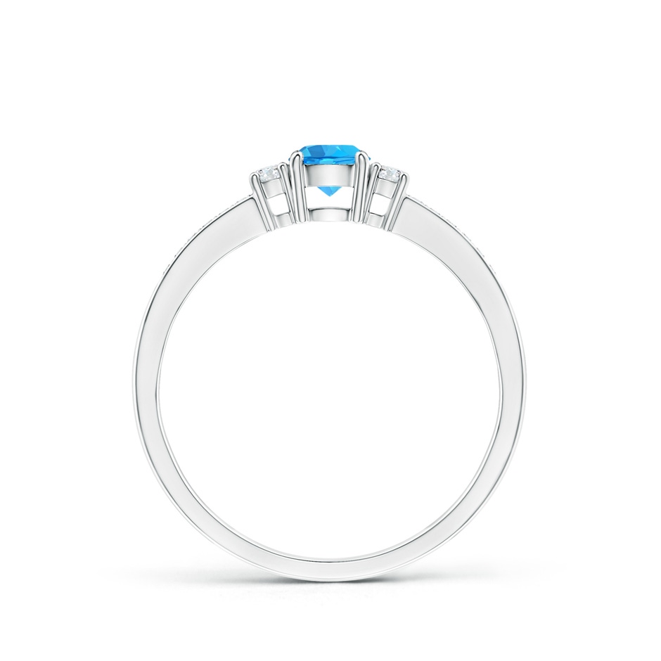 4mm AAA Classic Three Stone Round Swiss Blue Topaz and Diamond Engagement Ring in White Gold side 199
