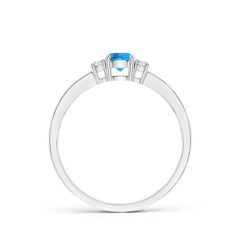 4mm AAAA Classic Three Stone Round Swiss Blue Topaz and Diamond Engagement Ring in White Gold side 199