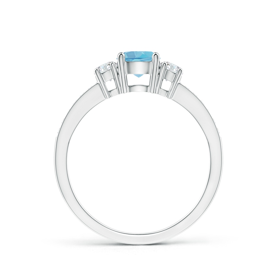 5mm A Classic Three Stone Round Swiss Blue Topaz and Diamond Engagement Ring in P950 Platinum side 199