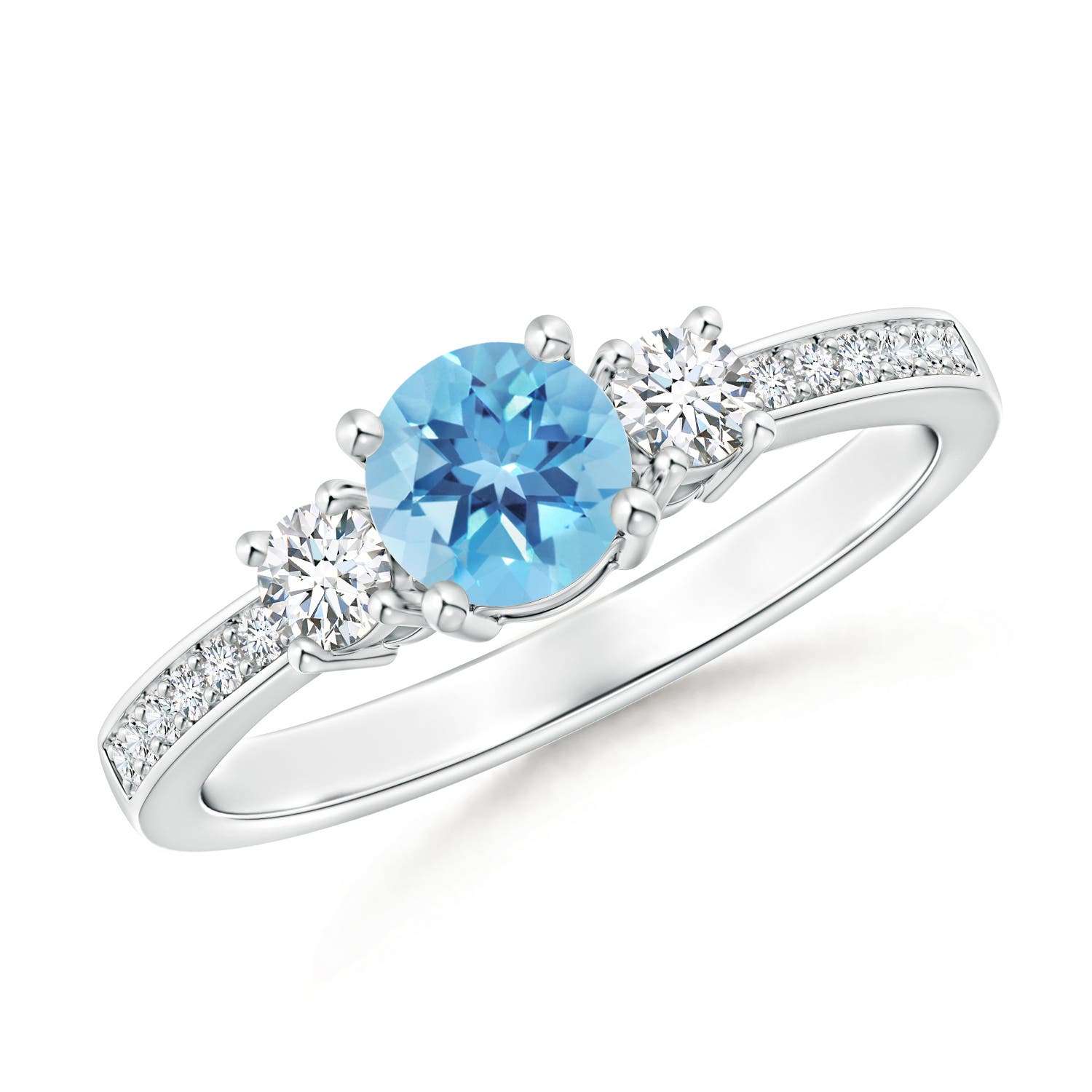 A - Swiss Blue Topaz / 0.81 CT / 14 KT White Gold