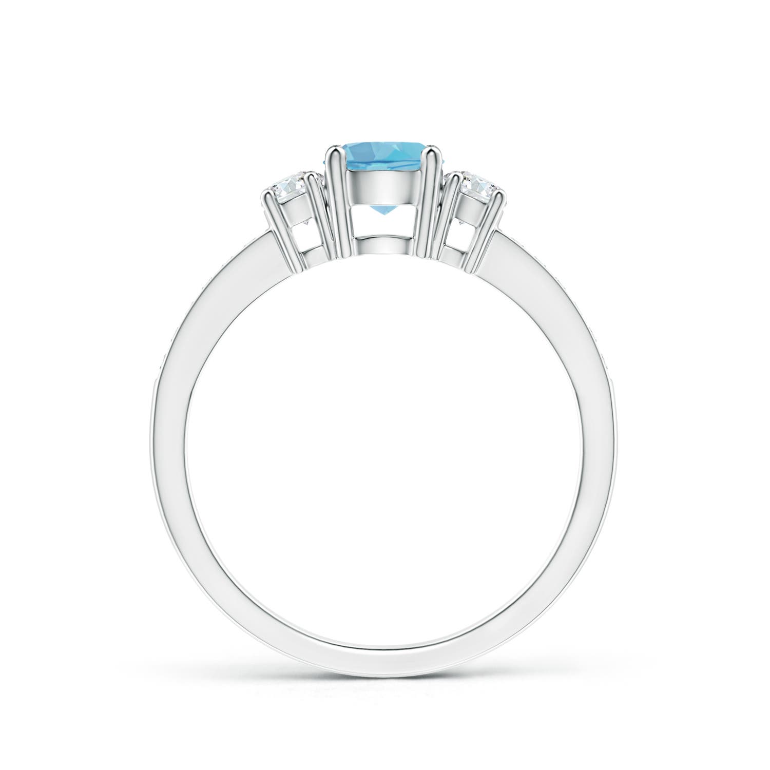 A - Swiss Blue Topaz / 0.81 CT / 14 KT White Gold