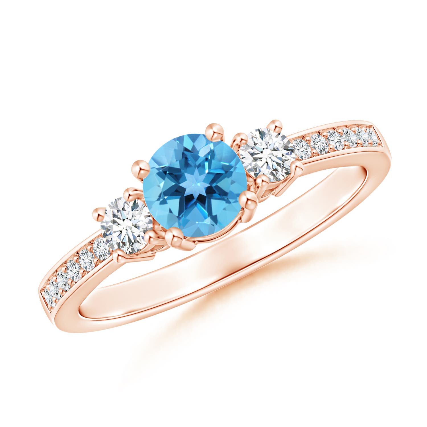 AA - Swiss Blue Topaz / 0.81 CT / 14 KT Rose Gold