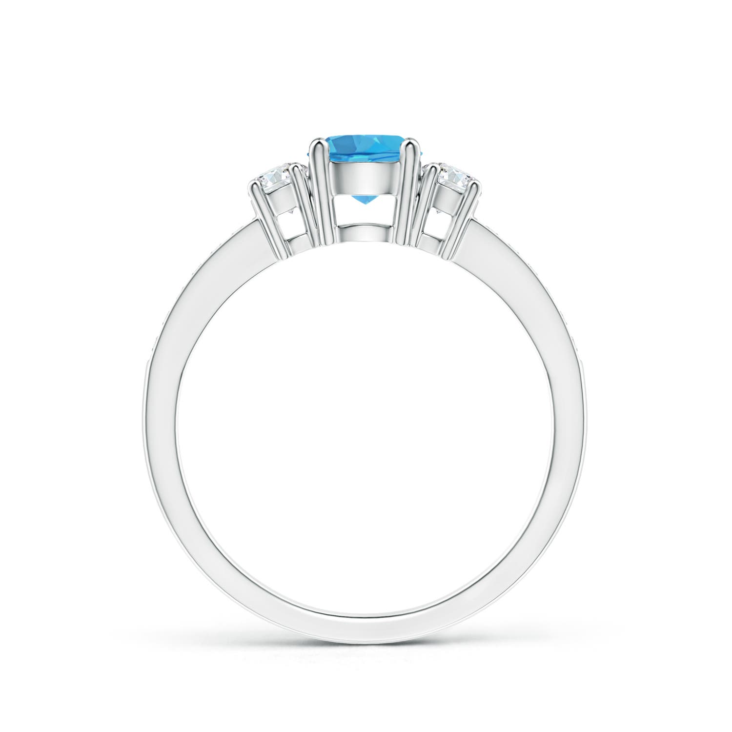 AA - Swiss Blue Topaz / 0.81 CT / 14 KT White Gold