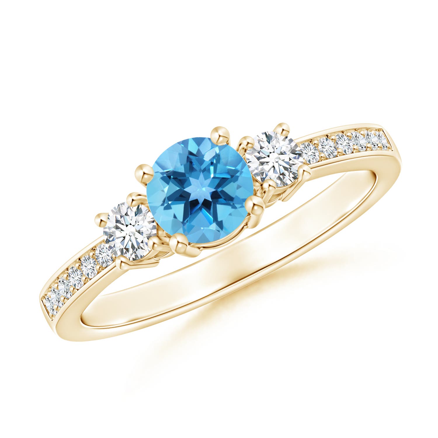 AA - Swiss Blue Topaz / 0.81 CT / 14 KT Yellow Gold