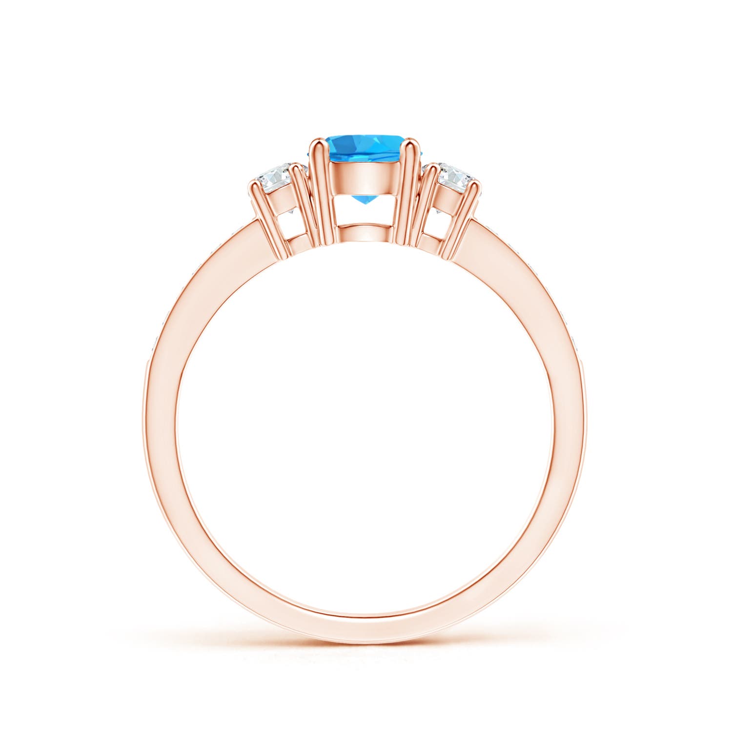 AAA - Swiss Blue Topaz / 0.81 CT / 14 KT Rose Gold