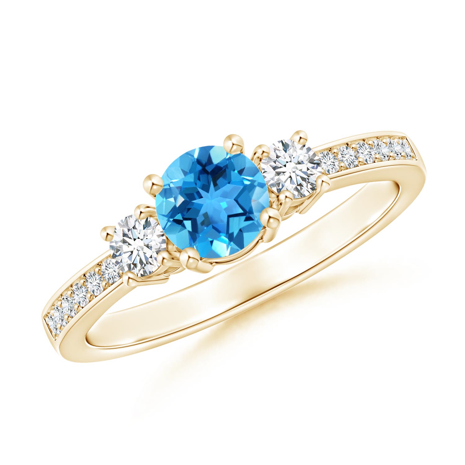 AAA - Swiss Blue Topaz / 0.81 CT / 14 KT Yellow Gold