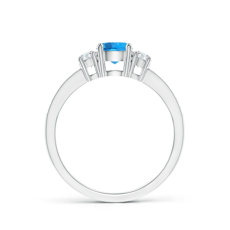 5mm AAAA Classic Three Stone Round Swiss Blue Topaz and Diamond Engagement Ring in P950 Platinum side 199