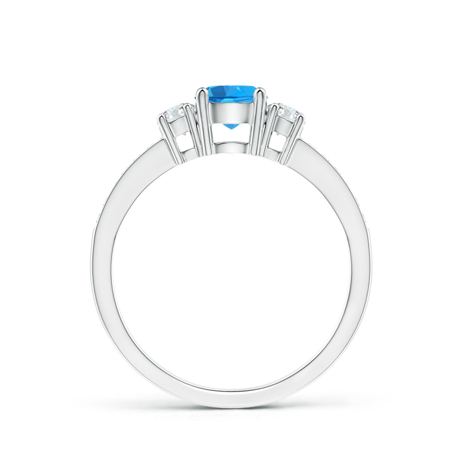 AAAA - Swiss Blue Topaz / 0.81 CT / 14 KT White Gold