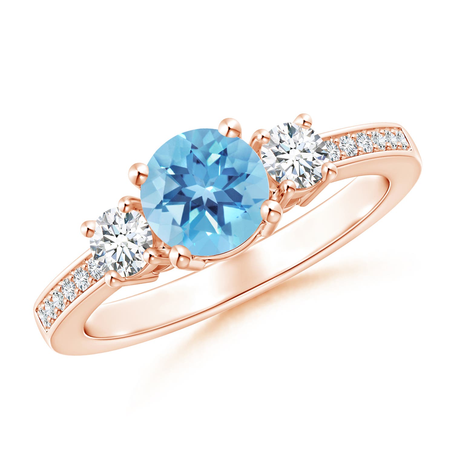 A - Swiss Blue Topaz / 1.26 CT / 14 KT Rose Gold