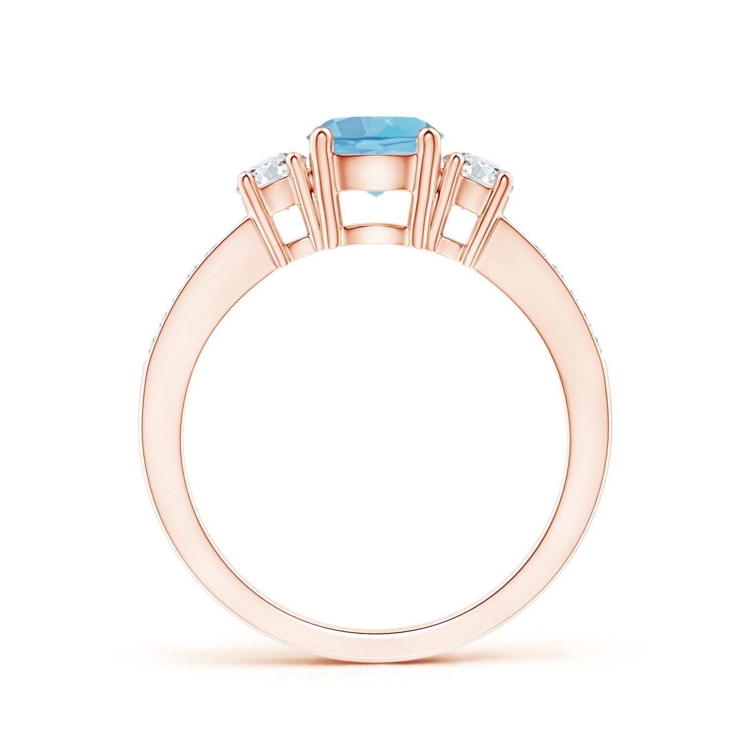 A - Swiss Blue Topaz / 1.26 CT / 14 KT Rose Gold