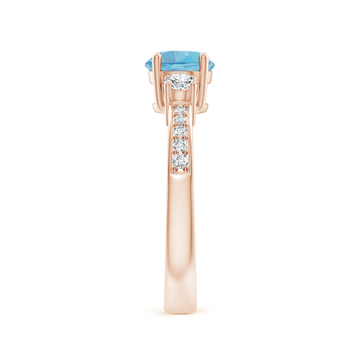 A - Swiss Blue Topaz / 1.26 CT / 14 KT Rose Gold